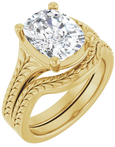 Sužadėtuvių Žiedas „Solitaire“ 14k yellow gold Elongated Cushion 10mm x 8mm (6)