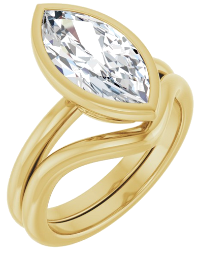 Sužadėtuvių Žiedas „Bezel-Set“ 14k yellow gold Marquise 14mm x 7mm (6)