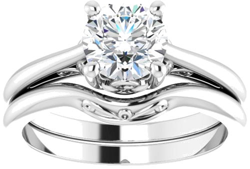 14K White 6.5 mm Round Solitaire Engagement Ring Mounting (8)