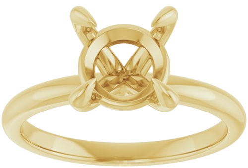14K Yellow  8.2 mm Round Solitaire Engagement Ring Mounting (3)
