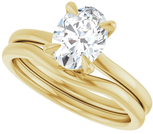 Sužadėtuvių Žiedas 14k yellow gold Oval 8mm x 6mm (10)