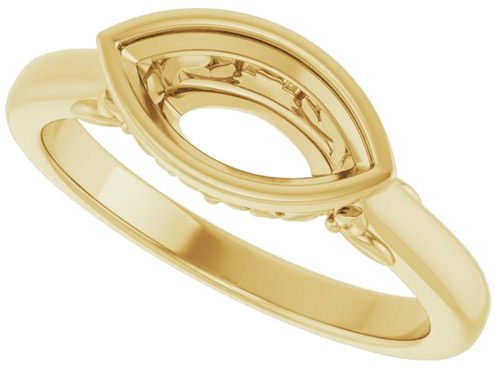 14K Yellow 10x5 mm Marquise Solitaire Engagement Ring Mounting (5)