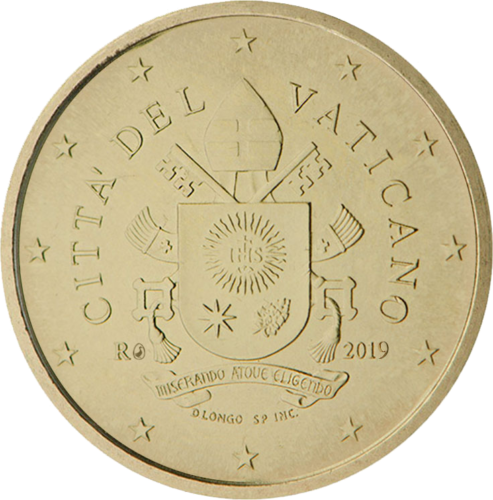2019 Vatikanas Pranciškaus Herbas 50 centų moneta (1)