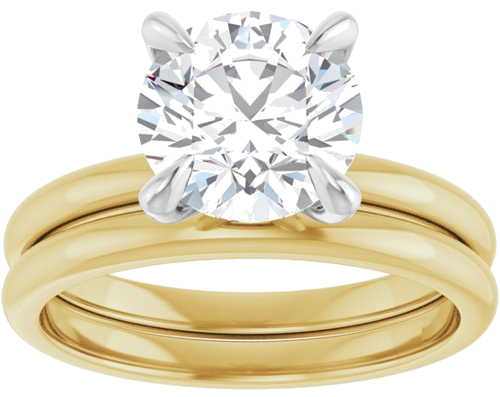 Sužadėtuvių Žiedas „Solitaire“ 14k yellow gold & platinum Round 8.2mm (8)