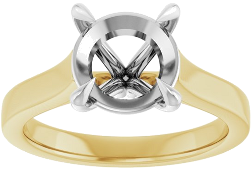 Sužadėtuvių Žiedas „Claw-Prong“ 14k yellow/white gold Round 9mm (3)