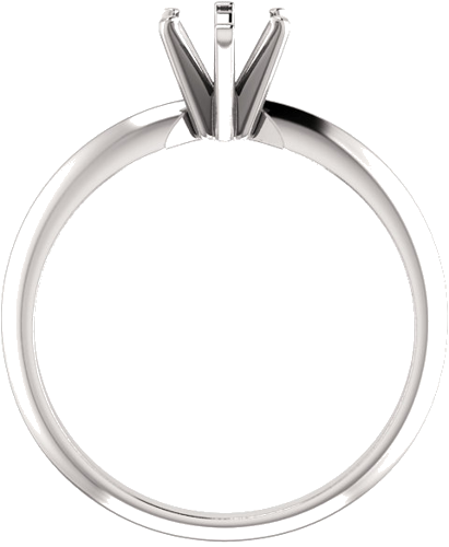 Platinum 7x5 mm Oval 6-Prong Solitaire Engagement Ring Mounting (2)