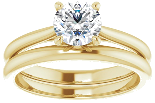 14K Yellow 6 mm Round Solitaire Engagement Ring Mounting (8)