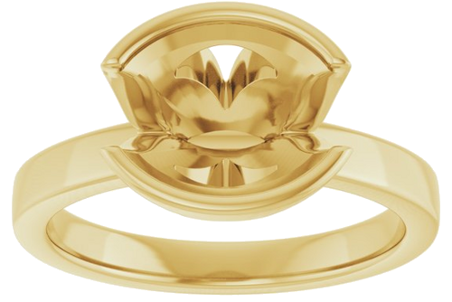 Sužadėtuvių Žiedas „Half-Bezel Solitaire“ 14k yellow gold Oval 10mm x 8mm (3)