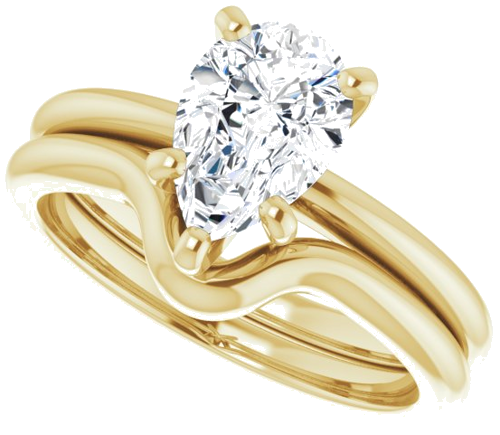 14K Yellow  9x6 mm Pear Solitaire Engagement Ring Mounting (10)
