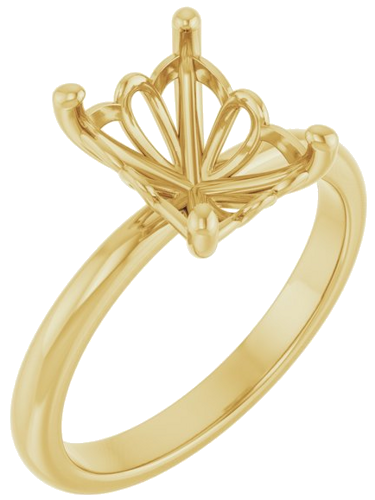 Sužadėtuvių Žiedas „Solitaire“ 417 Geltonojo Aukso Emerald 9mm x 7mm (1)