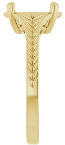 Sužadėtuvių Žiedas „Solitaire“ 14k yellow gold Elongated Cushion 8.6mm x 6.6mm (4)