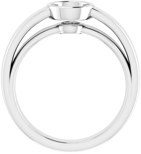 Sužadėtuvių Žiedas „Bezel-Set Solitaire“ 14k white gold Round 6mm (2)
