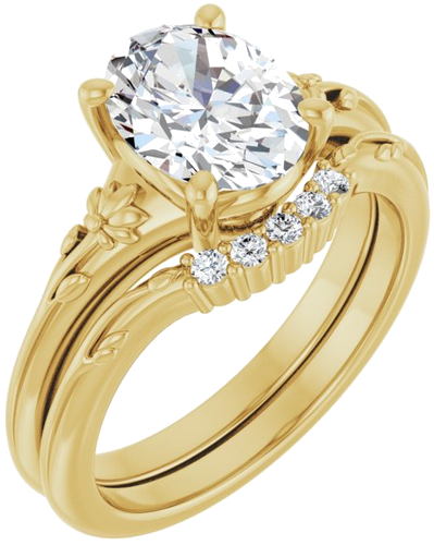 14K Yellow 9x7 mm Oval Solitaire Engagement Ring Mounting (6)