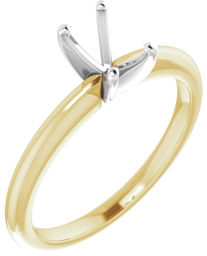 Sužadėtuvių Žiedas „Solitaire“ 585 Baltojo Ir Geltonojo Aukso Emerald 6mm x 4mm (1)