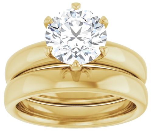 Sužadėtuvių Žiedas „Solitaire“ 585 Geltonojo Aukso Round 8mm (8)