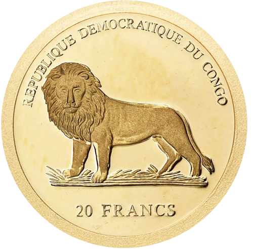 2003 Kongo Pāvests Jānis Pāvils II 20 franku zelta monēta (2)