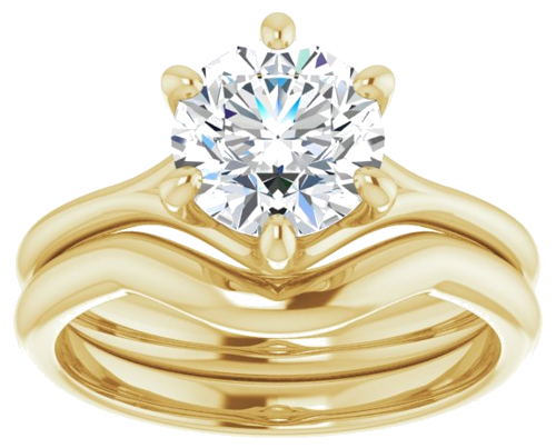 10K Yellow 7.4 mm Round Engagement Ring Mounting (8)