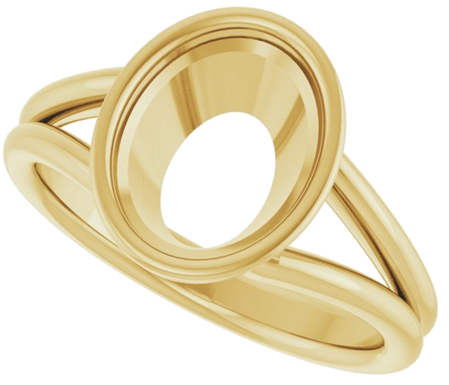 Sužadėtuvių Žiedas „Bezel-Set Solitaire“ 10k yellow gold Oval 10mm x 8mm (5)
