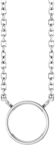 Pakabukas „Bezel-Set Solitaire“ 14k white gold Round 6mm (1)
