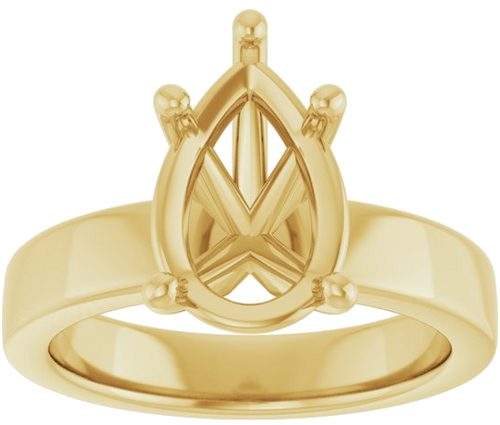 Sužadėtuvių Žiedas 14k yellow gold Pear 12mm x 8mm (3)