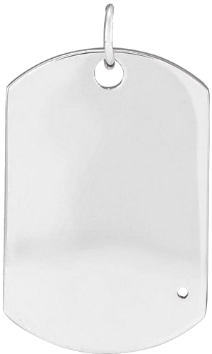 Sterling Silver 1-Stone Family Engravable Dog Tag Pendant Mounting (1)