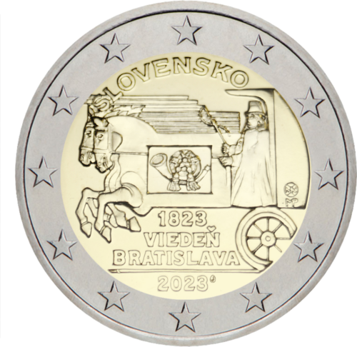 2023 Slovakija Greitasis paštas 2 eurų moneta (1)