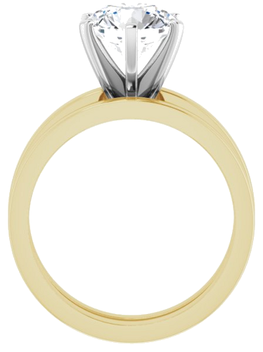 Sužadėtuvių Žiedas „Solitaire“ 18k yellow/white gold Round 8.2mm (7)