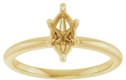 14K Yellow 8x4 mm Marquise Solitaire Engagement Ring Mounting (3)