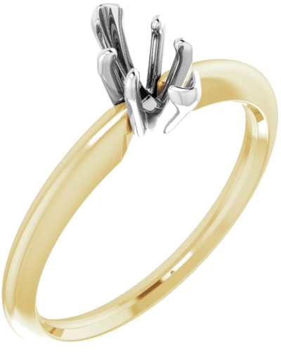 Sužadėtuvių Žiedas „V-End Solitaire“ 585 Baltojo Ir Geltonojo Aukso Marquise 8mm x 3.5mm (1)