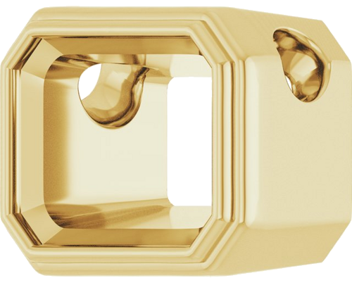 Pakabukas „Bezel-Set Solitaire“ 10k yellow gold Emerald 8mm x 6mm (2)