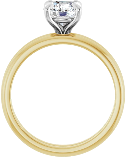 Sužadėtuvių Žiedas „Solitaire“ 14k yellow gold & platinum Round 6.5mm (7)