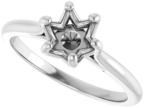 Platinum 7 mm Round Solitaire Engagement Ring Mounting (5)