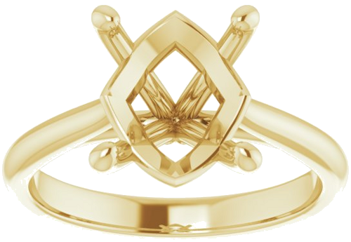 14K Yellow 11x9 mm Oval Solitaire Engagement Ring Mounting (3)