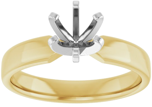 Sužadėtuvių Žiedas „Solitaire European-Style“ 14k yellow/white gold Round 5.8mm (3)