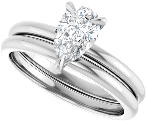 14K X1 White  8x5 mm Pear Solitaire Engagement Ring Mounting (10)