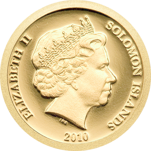2010 Motina Teresė 5 dolerių Saliamono salos auksinė moneta (2)