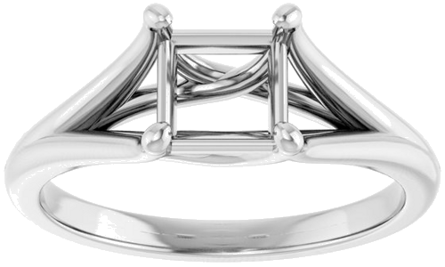 14K White 5.5 mm Square Solitaire Engagement Ring Mounting (3)