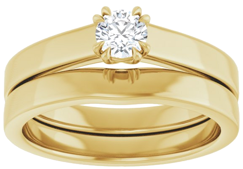 Sužadėtuvių Žiedas „Double Claw-Prong Solitaire“ 14k yellow gold Round 4.1mm (8)