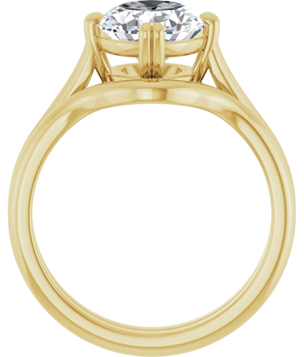 Sužadėtuvių Žiedas „Double Claw-Prong Solitaire“ 14k yellow gold Oval 10mm x 8mm (7)