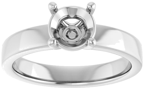Sužadėtuvių Žiedas „Solitaire“ 417 Baltojo Aukso Round 6.5mm (3)