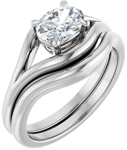 Sužadėtuvių Žiedas „Claw-Prong Solitaire“ 950 Platinos Oval 7mm x 5mm (6)