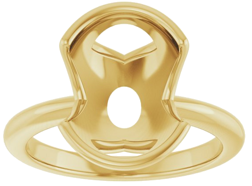 Sužadėtuvių Žiedas „Half-Bezel“ 10k yellow gold Oval 12mm x 10mm (3)