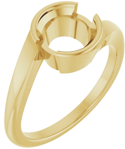 Sužadėtuvių Žiedas „Half-Bezel Solitaire“ 14k yellow gold Round 7.4mm (1)