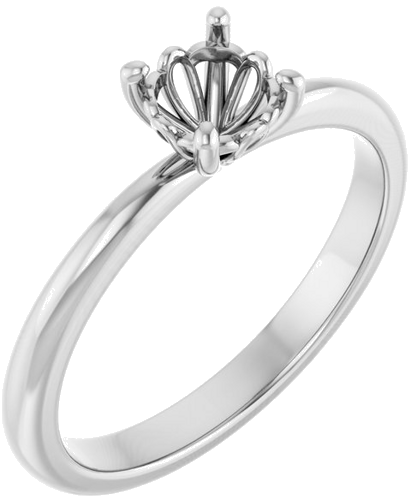 Sužadėtuvių Žiedas 14k white gold Round 5.2mm (1)
