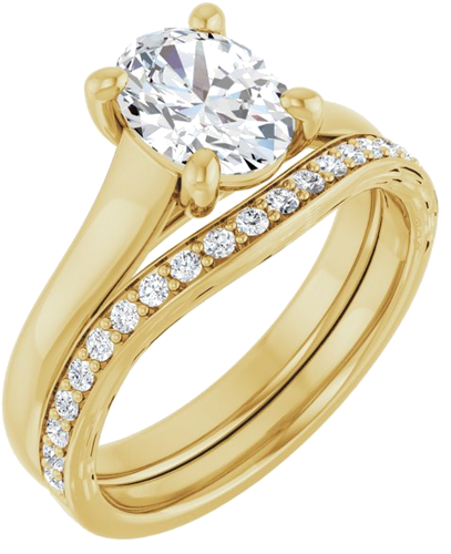 Sužadėtuvių Žiedas „Solitaire“ 10k yellow gold Oval 8mm x 6mm (6)