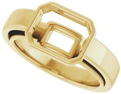 Sužadėtuvių Žiedas „Bezel-Set Solitaire“ 14k yellow gold Emerald 9mm x 7mm (5)
