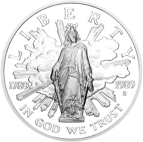 1989 Congress Bicentennial USA 1 Dollar Silver Coin (1)