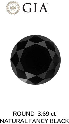 3.69 carat Fancy Black-VVS2 Excellent cut Natūralus Round Deimantas (1)