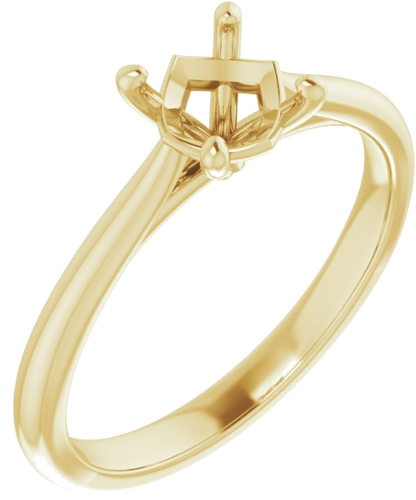 Sužadėtuvių Žiedas „Solitaire“ 18k yellow gold Round 6mm (1)