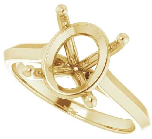 Sužadėtuvių Žiedas „Solitaire“ 585 Geltonojo Aukso Oval 11mm x 9mm (5)